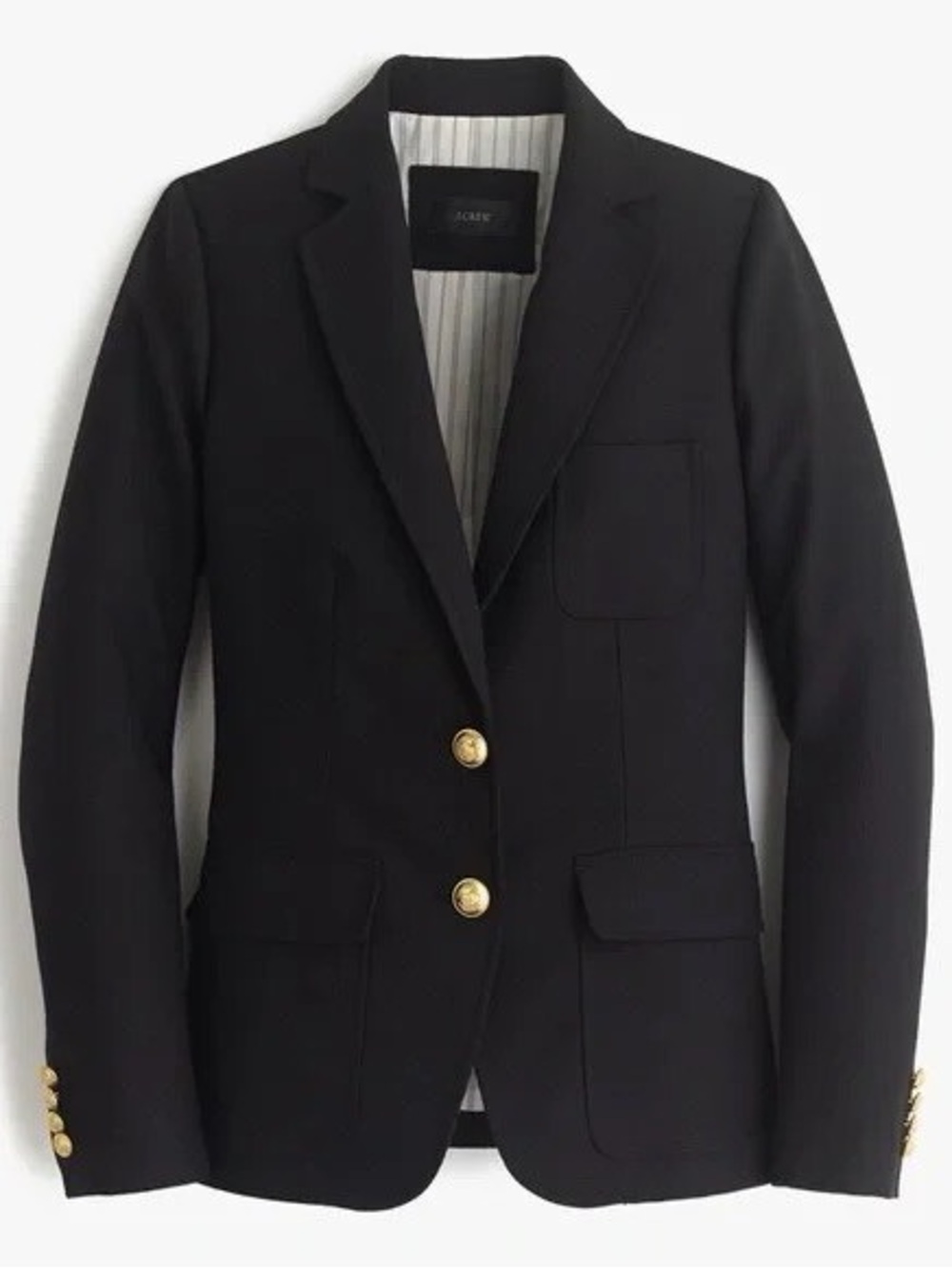 100% wool Navy J. Crew Blazer with Gold Buttons